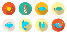 Multicolor ocean Icons