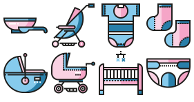 Icons for baby appliances Icons