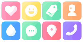 Colored square fillet Icon Icons