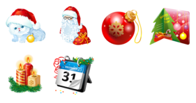 Plastic New Year Icons