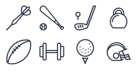 Sports equipment linear Icon Icons