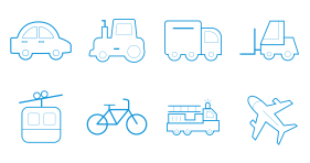 Linear transport Icons