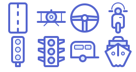 Transportation, vehicle Icons
