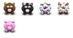 We Love Cows Icons