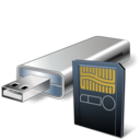 USB Flash Card With Card Reader Icon