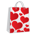 shopping bag hearts Icon