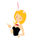 girl bunny finger Icon