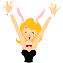 girl bunny happy Icon