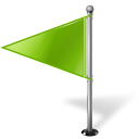 Map Marker Flag 1 Left Chartreuse Icon
