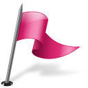 Map Marker Flag 3 Right Pink Icon