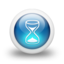Glossy 3d blue hourglass Icon
