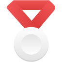 Silver metal red Icon