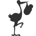 Baby Stork with bundle Icon