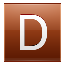 Letter D orange Icon