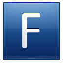 Letter F blue Icon