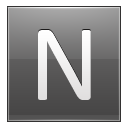 Letter N grey Icon
