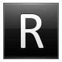 Letter R black Icon