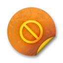 Orange sticker badges 055 Icon