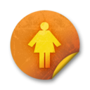 Orange sticker badges 066 Icon