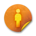 Orange sticker badges 077 Icon