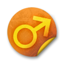 Orange sticker badges 123 Icon