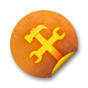 Orange sticker badges 142 Icon