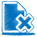 blue document cross Icon