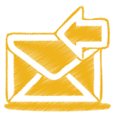 yellow mail receive Icon