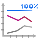 actions office chart line percentage Icon