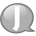 Speech balloon white j Icon