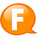 Speech balloon orange f Icon