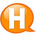 Speech balloon orange h Icon