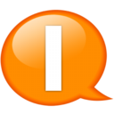 Speech balloon orange i Icon