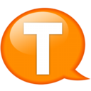 Speech balloon orange t Icon