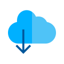 175 - Cloud with downward arrow Icon
