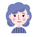 Facial curly blue Icon