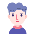 Facial curly man Icon