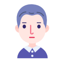 Facial flat headed man Icon