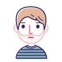 Linear bearded man Icon