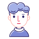 Linear curly man Icon