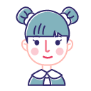 Linear little girl Icon