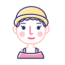 Linear little yellow hat Icon