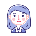 Linear medium long hair Icon