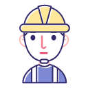 Linear worker male Icon
