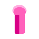 Soft hair retractable cosmetic brush Icon