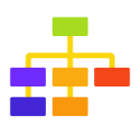 Top and bottom tree structure of area chart Icon
