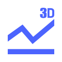 3D line chart Icon