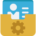 Leaving cloud? Employee information management Icon