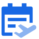 Travel booking application process (manufacturing delivery) Icon