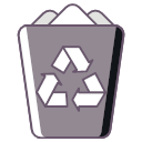 Trash in dustbin, recycle bin delete Icon